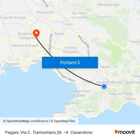 Pagani, Via C. Tramontano,56 to Casandrino map