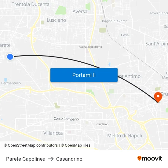 Parete Capolinea to Casandrino map