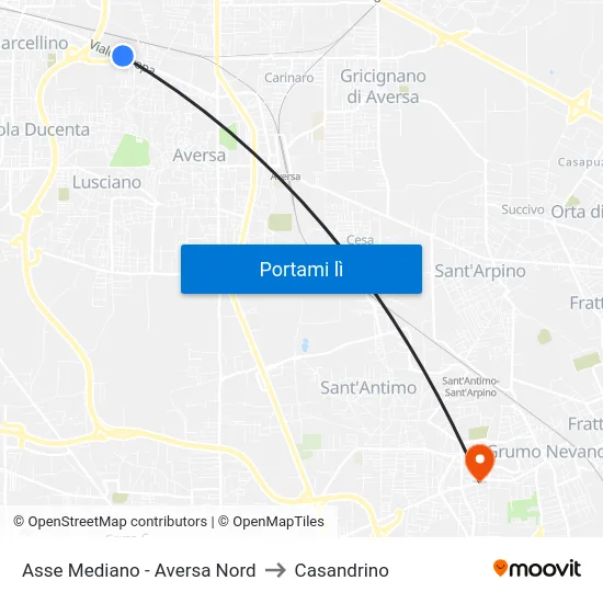 Asse Mediano - Aversa Nord to Casandrino map