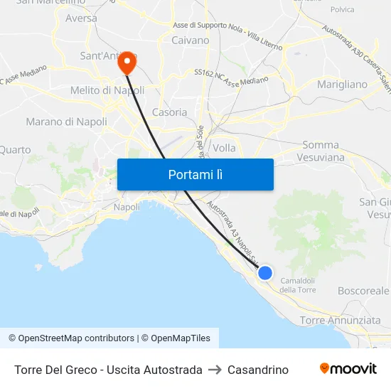 Torre Del Greco - Uscita Autostrada to Casandrino map