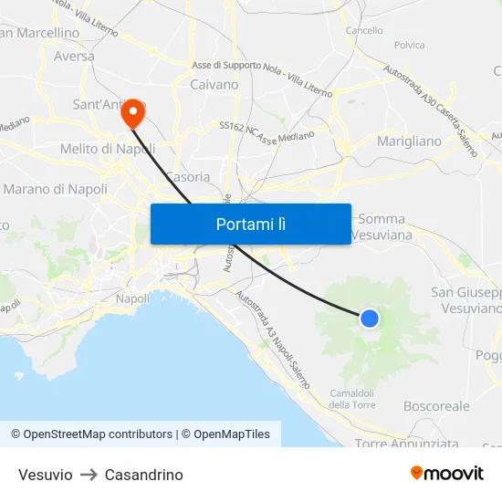 Vesuvio to Casandrino map