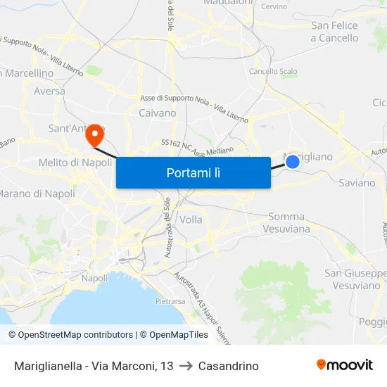 Mariglianella - Via Marconi, 13 to Casandrino map