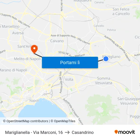 Mariglianella - Via Marconi, 16 to Casandrino map