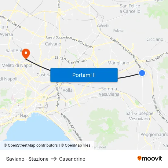 Saviano - Stazione to Casandrino map