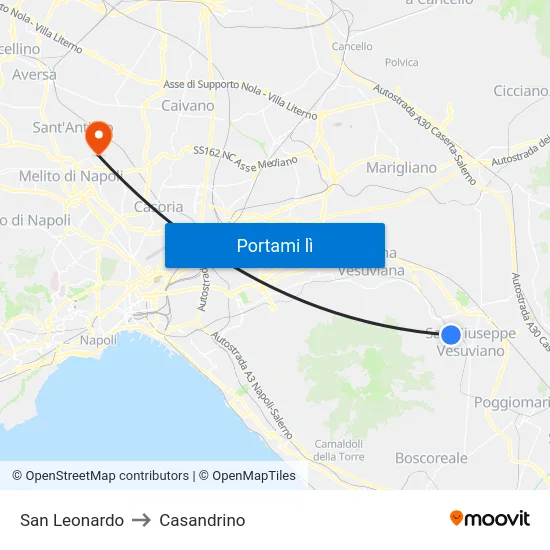 San Leonardo to Casandrino map