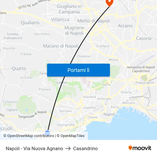 Napoli - Via Nuova Agnano to Casandrino map