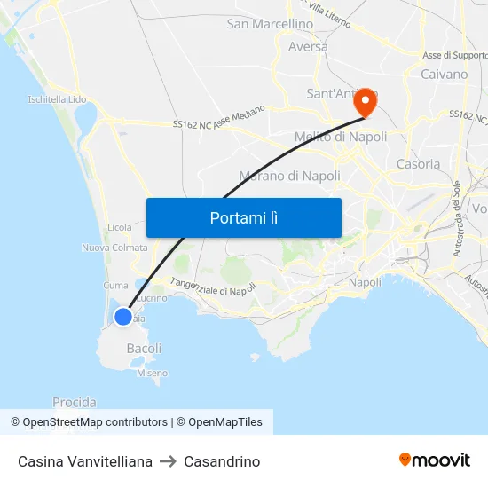 Casina Vanvitelliana to Casandrino map