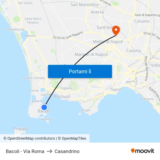 Bacoli - Via Roma to Casandrino map