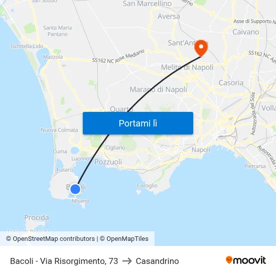 Bacoli - Via Risorgimento, 73 to Casandrino map