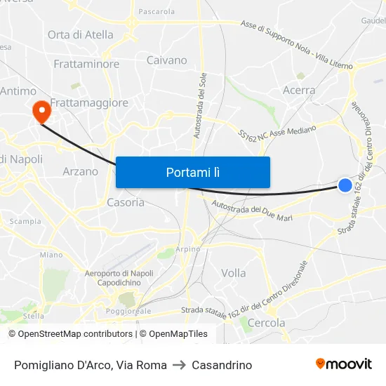 Pomigliano D'Arco, Via Roma to Casandrino map