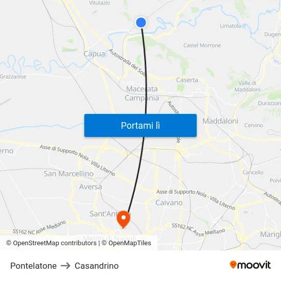 Pontelatone to Casandrino map