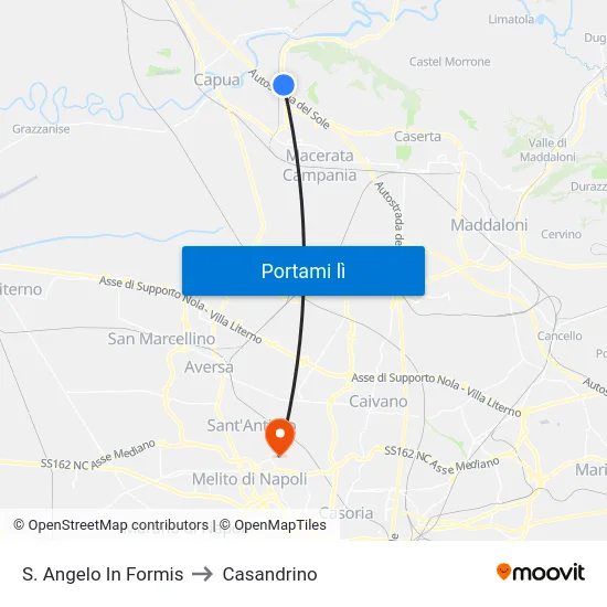 S. Angelo In Formis to Casandrino map