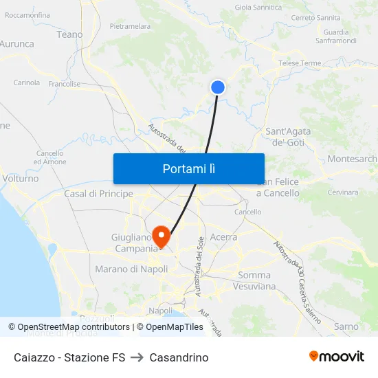 Caiazzo - Stazione FS to Casandrino map