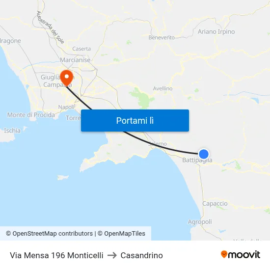 Via Mensa 196 Monticelli to Casandrino map