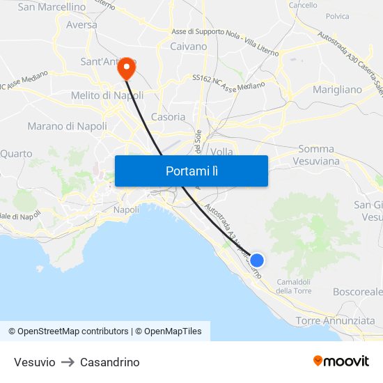 Vesuvio to Casandrino map