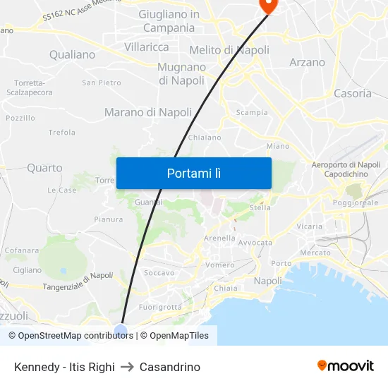 Kennedy - Itis Righi to Casandrino map