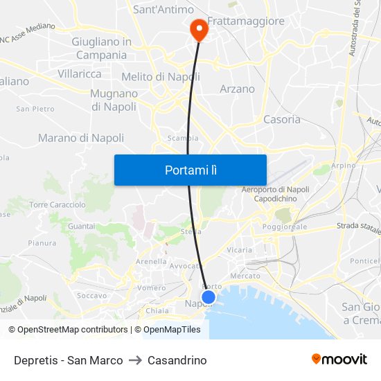Depretis - San Marco to Casandrino map