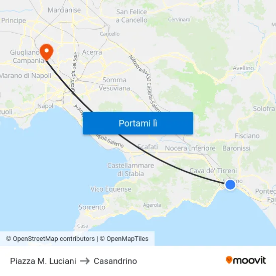 Piazza M. Luciani to Casandrino map