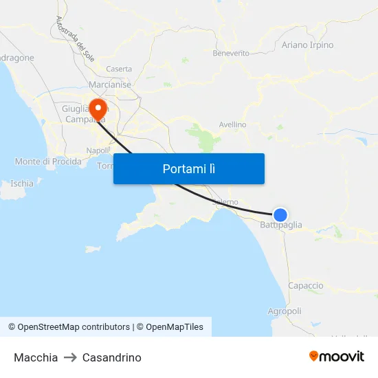 Macchia to Casandrino map