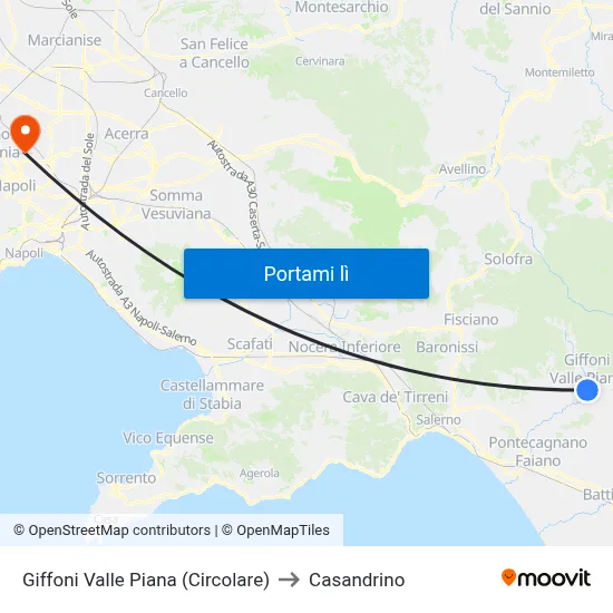 Giffoni Valle Piana (Circolare) to Casandrino map