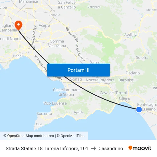 Strada Statale 18 Tirrena Inferiore, 101 to Casandrino map