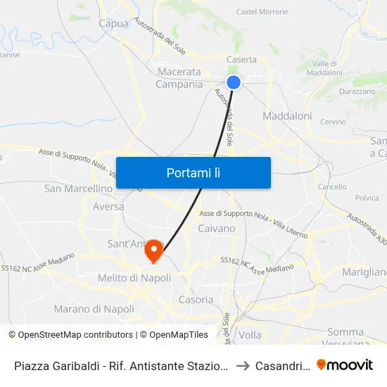 Piazza Garibaldi - Rif. Antistante Stazione FS to Casandrino map