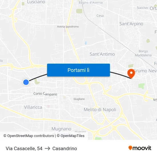 Via Casacelle, 54 to Casandrino map