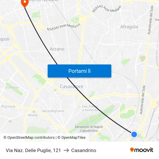 Via Naz. Delle Puglie, 121 to Casandrino map