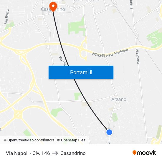 Via Napoli - Civ. 146 to Casandrino map