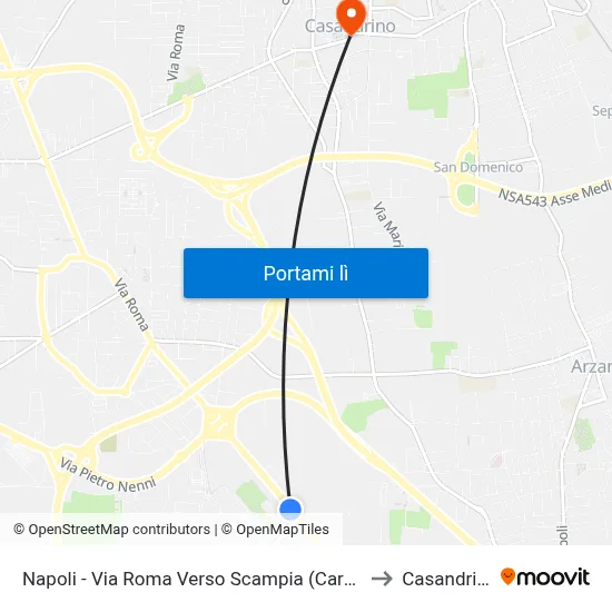 Napoli - Via Roma Verso Scampia (Carcere) to Casandrino map