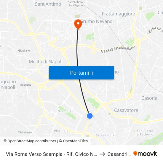 Via Roma Verso Scampia - Rif. Civico N° 56c to Casandrino map