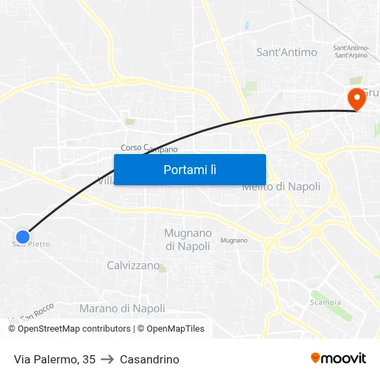Via Palermo, 35 to Casandrino map