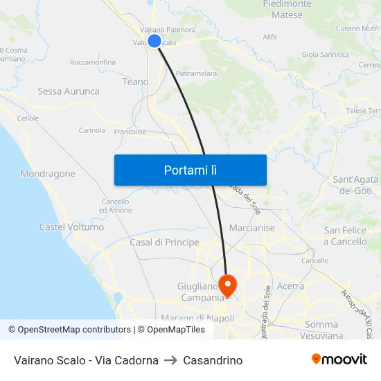 Vairano Scalo - Via Cadorna to Casandrino map