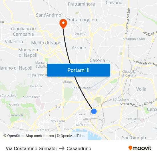 Via Costantino Grimaldi to Casandrino map
