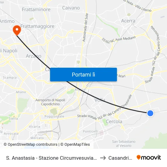 S. Anastasia - Stazione Circumvesuviana to Casandrino map