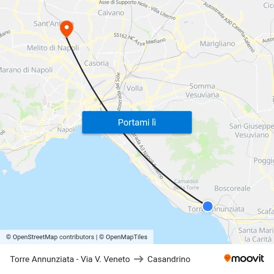Torre Annunziata - Via V. Veneto to Casandrino map