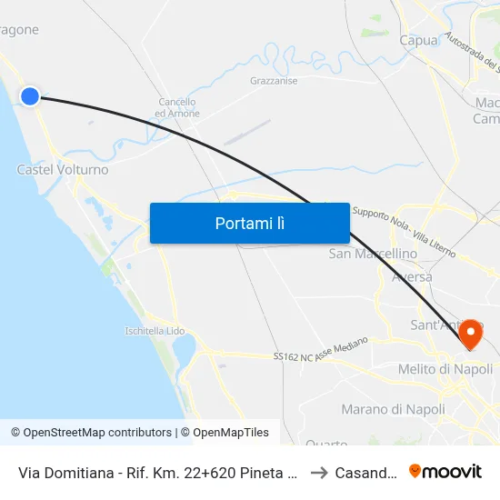 Via Domitiana - Rif. Km. 22+620 Pineta Prisconte to Casandrino map