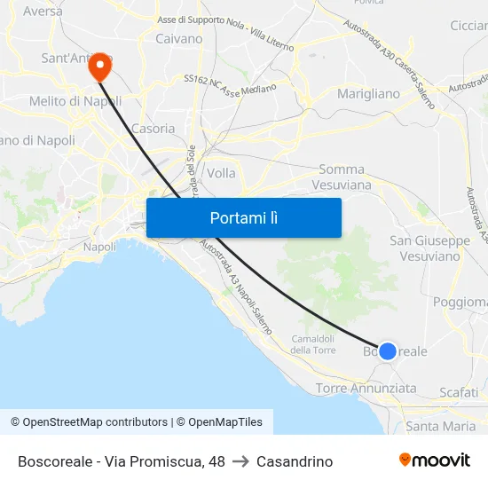 Boscoreale - Via Promiscua, 48 to Casandrino map
