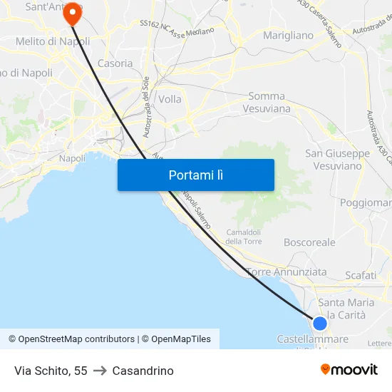 Via Schito, 55 to Casandrino map