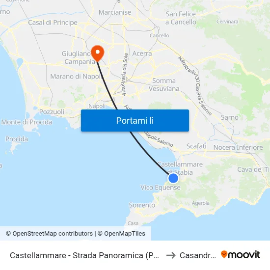 Castellammare - Strada Panoramica (Pozzano) to Casandrino map
