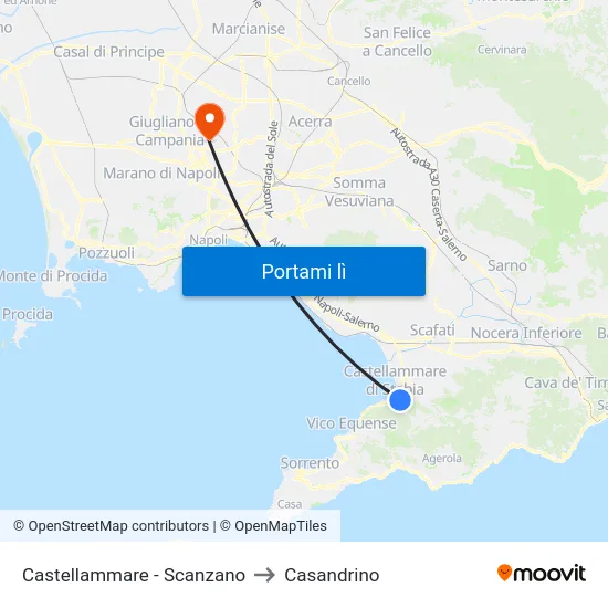 Castellammare - Scanzano to Casandrino map