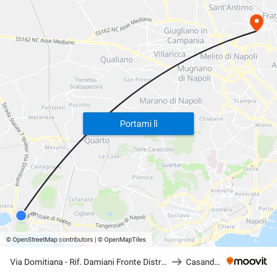 Via Domitiana - Rif. Damiani Fronte Distributore Ip to Casandrino map
