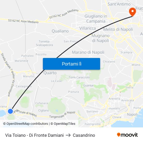 Via Toiano - Di Fronte Damiani to Casandrino map
