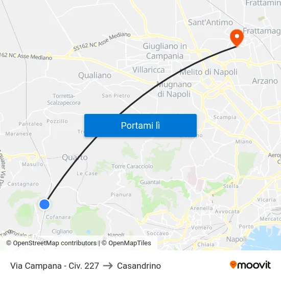 Via Campana - Civ. 227 to Casandrino map