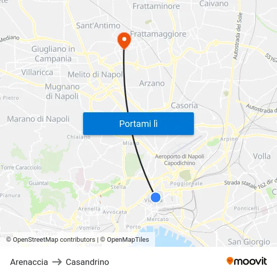 Arenaccia to Casandrino map