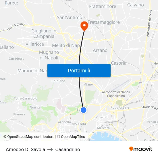 Amedeo Di Savoia to Casandrino map