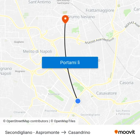 Secondigliano - Aspromonte to Casandrino map