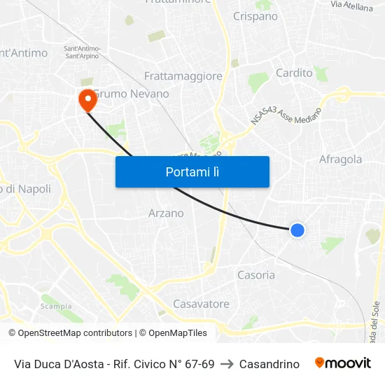 Via Duca D'Aosta - Rif. Civico N° 67-69 to Casandrino map