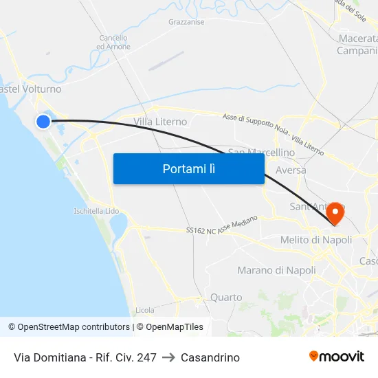 Via Domitiana - Rif. Civ. 247 to Casandrino map