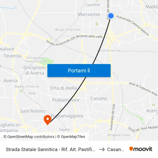 Strada Statale Sannitica - Rif. Alt. Pastificio Monsurrò to Casandrino map